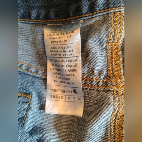 Carhartt Men's Medium Blue Relaxed Straight Jeans - Picture 6 of 6